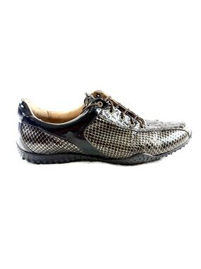Aerogreen Italy Aquatech Women Size 8.5 Gold Black Snakeskin Leather Golf Shoe